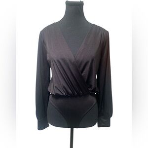 Privy Black Long Sleeve Bodysuit NWT S